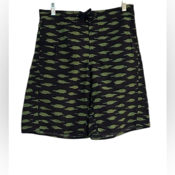 Patagonia Mens Green Blue Print Wavefarer Board Shorts Size 30 - Picture 1 of 11